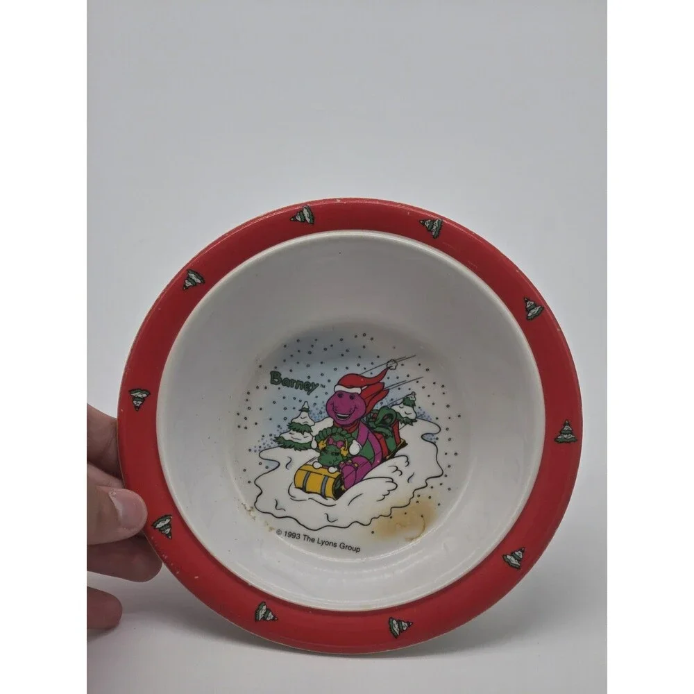 Vintage BARNEY the Dinosaur Cereal Bowl